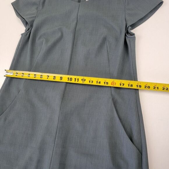 MM Lafleur Dress Gray Women's Sz 16 Sheath Recycled Wonder Tex Office Career - Picture 4 of 12